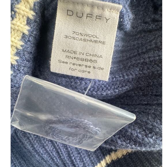 Duffy Women’s Medium Blue Wool Cashmere Sweater Dolman Sleeve Crewneck - Picture 5 of 6